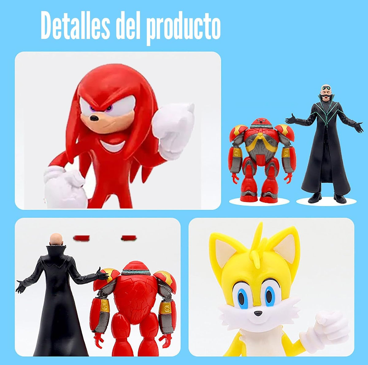 Figura de acción de erizo, estatua de estilo erizo de 6.5 pulgadas, hecha a mano, coleccionable para exhibición (8 unidades)