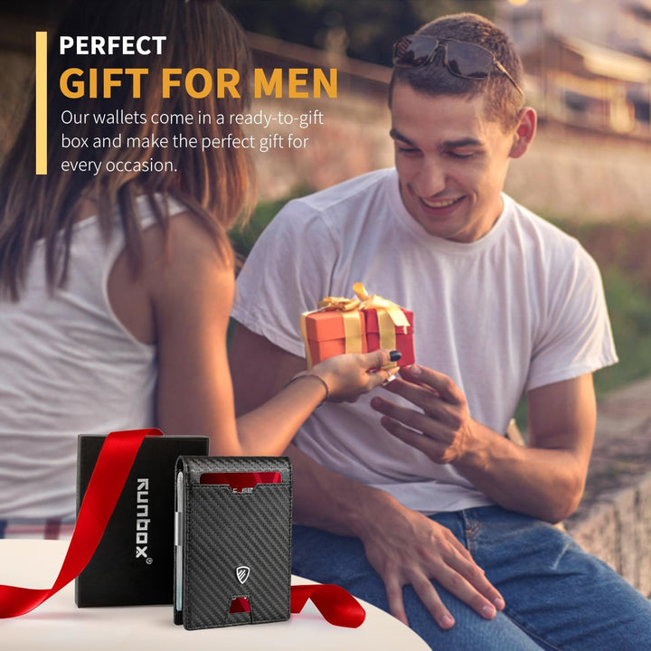 RUNBOX Cartera delgada para hombre con clip para dinero, bloqueo RF...