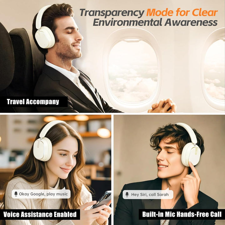 MMWOWARTS Auriculares Bluetooth híbridos con cancelación activa de...