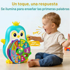 Juguetes de aprendizaje de pingüinos musicales para niños de 1 año, juguetes educativos bilingües para 1-3 años con 5 temas, sonido y luz, enseñanza de primera palabra para 12-18 meses, regalos de primer cumpleaños para niños y niñas