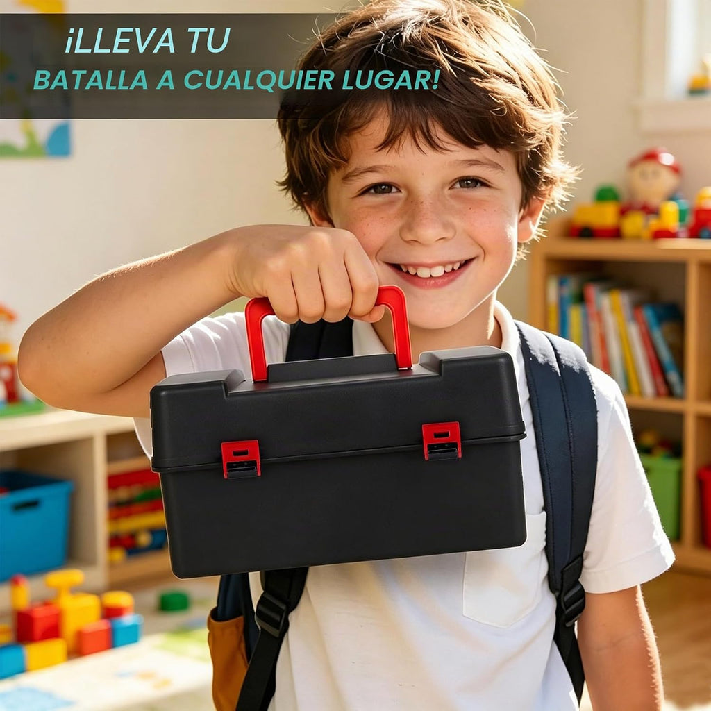 X Battling Tops Set, 12 tops giratorios derechos, 3 lanzadores y 1 agarre con estuche de almacenamiento portátil, juego Gyro Battle Arena regalo para niños y niñas a partir de 6 años
