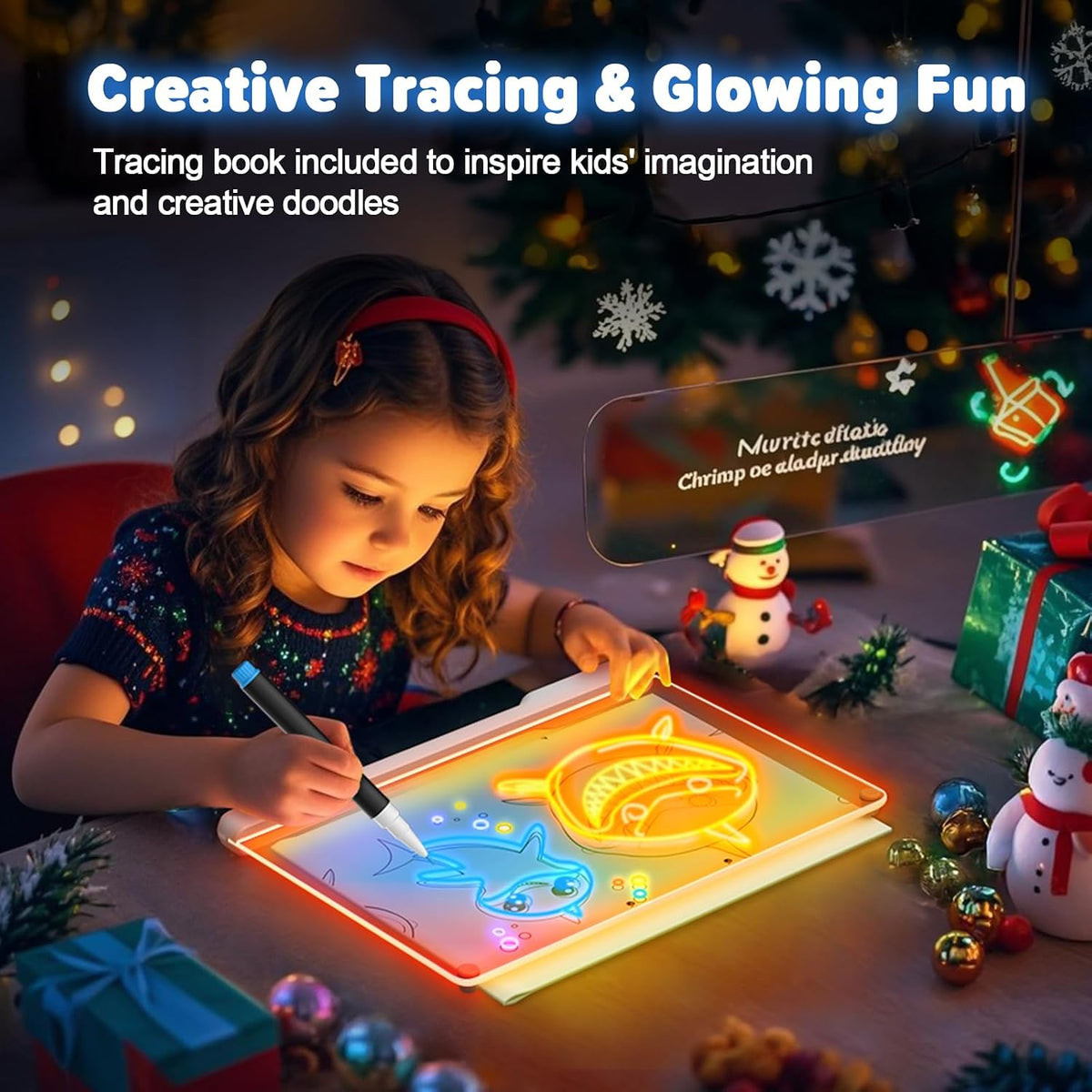 Geokay 16" Rechargeable LED Drawing Board con 9-Color Light Effects