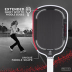 JOOLA GRAF Pro IV 16mm Pala de pickleball con punto óptimo extendido - Superficie de fibra de carbono aumenta el giro y el control - Película SK para potencia y punto óptimo más grande - Certificado