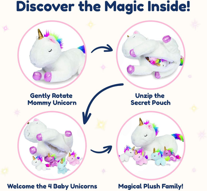 Animales de peluche de unicornio PixieCrush para niñas, juego de 5...