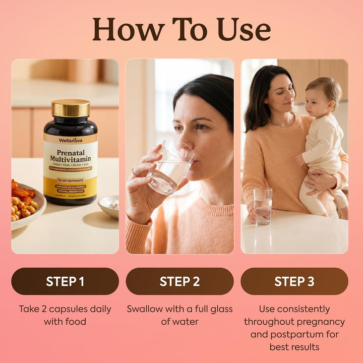 Wellanova Prenatals Multivitamínico para mujeres \u2013 con hierro...