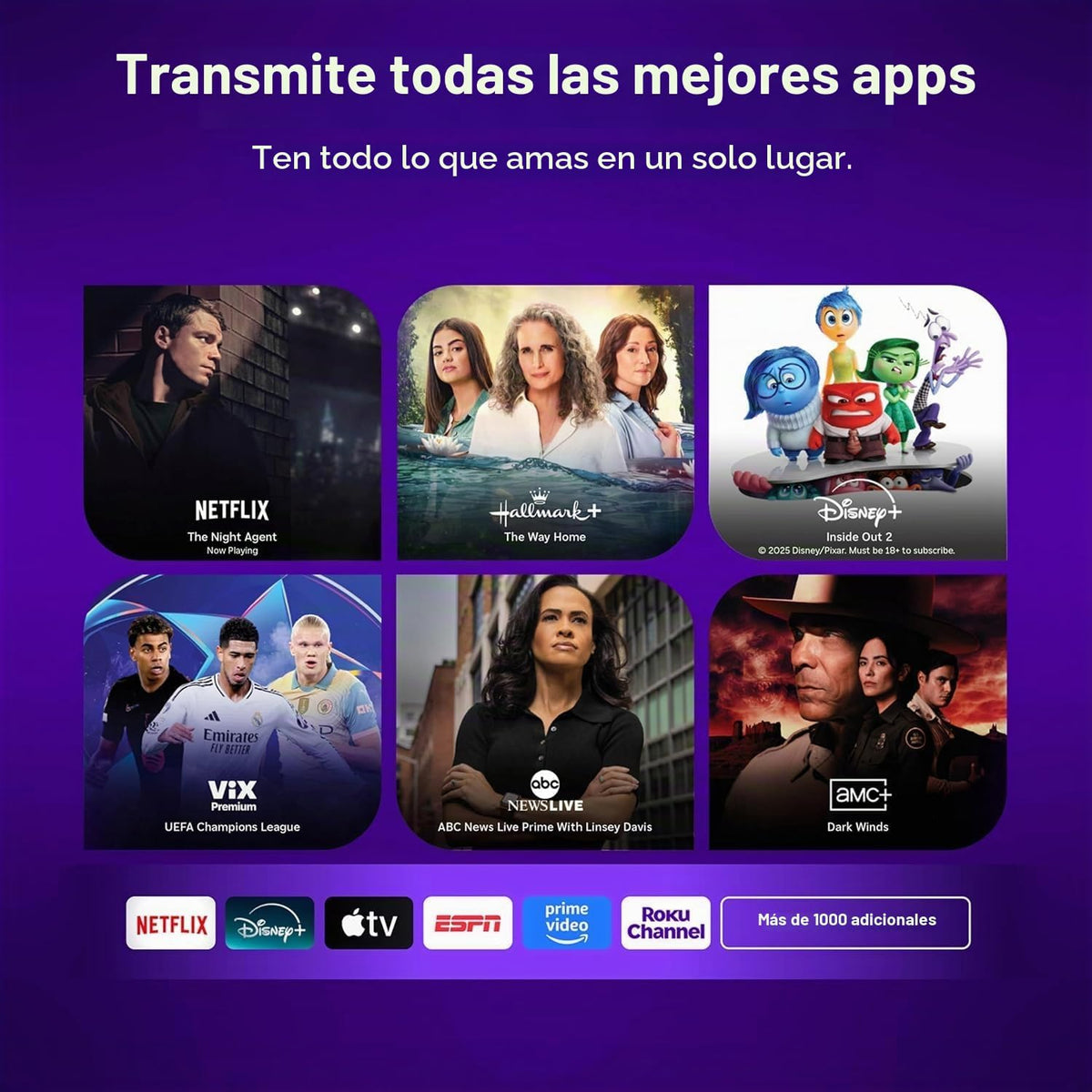 Roku Streaming Stick Plus con control remoto por voz - 4K y HDR10+ | Dispositivo de transmisión 4K y HDR para TV con control remoto por voz Roku - Noticias locales gratuitas y en vivo, deportes