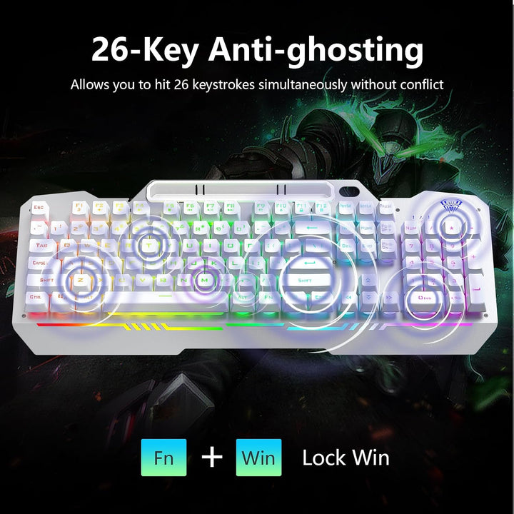 AULA Teclado Gaming, T102 Combo de Teclado y Ratón de 104 Teclas, T...