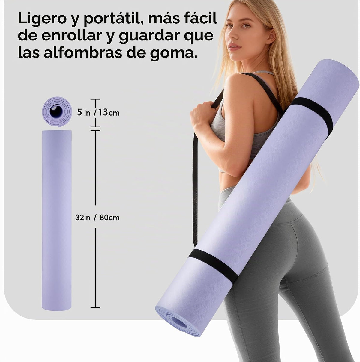 Tapete de yoga extra ancho de 72 x 32 pulgadas, tapete de ejercicio antideslizante de TPE para entrenamiento en casa, tapete de yoga grande de alta densidad de 0.236 pulgadas para hombres y