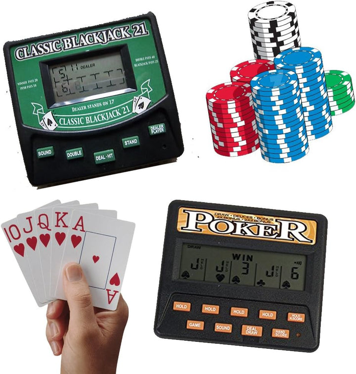 Viajar Blackjack clásico portátil 21 tarjetas y 5 en 1 póker electr...