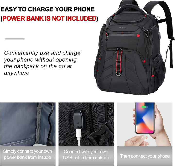 VANKEAN Mochila de viaje para portátil de 17.3 pulgadas, compatible...
