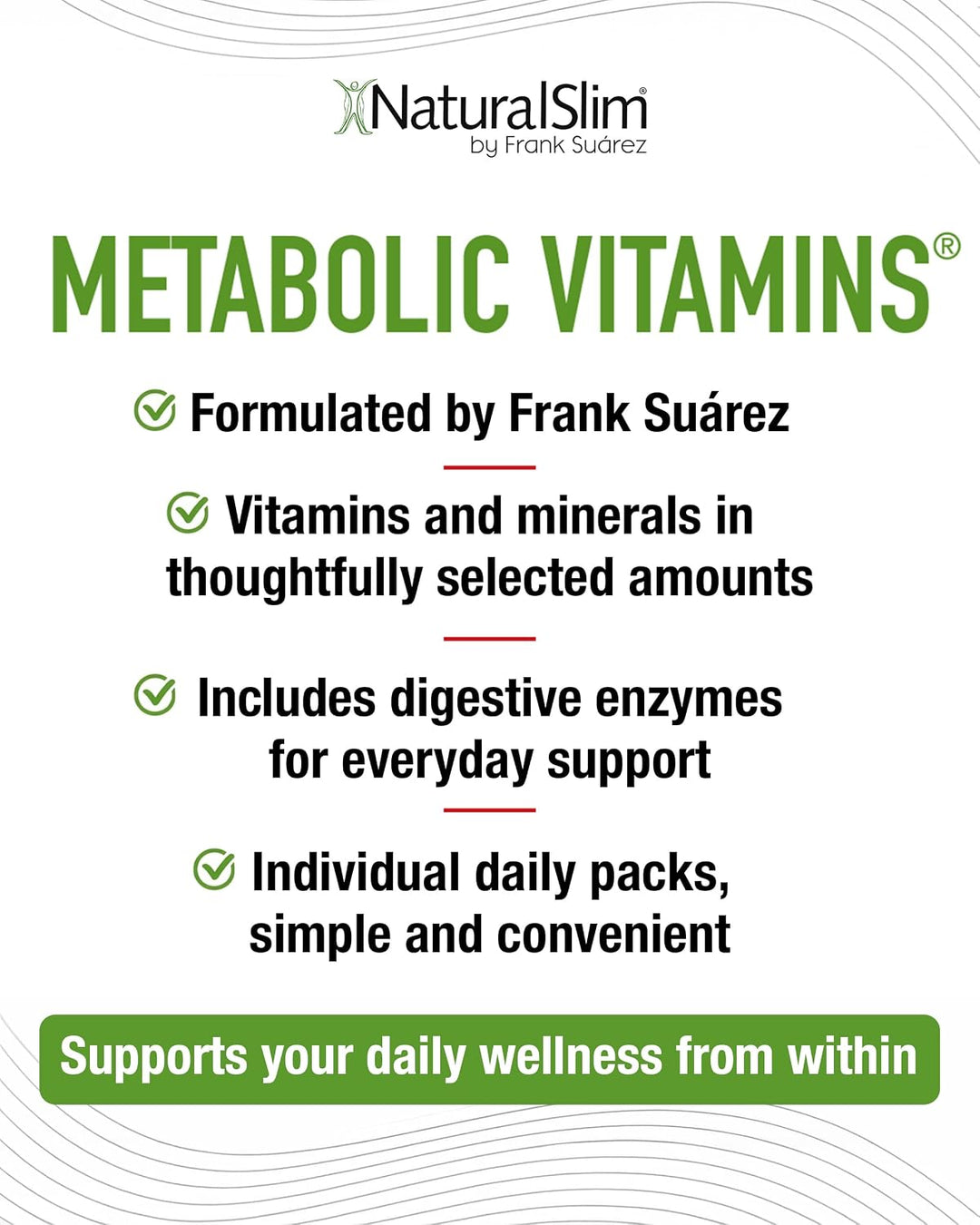 NaturalSlim Vitaminas metabólicas, multivitamínico para mujeres y h...