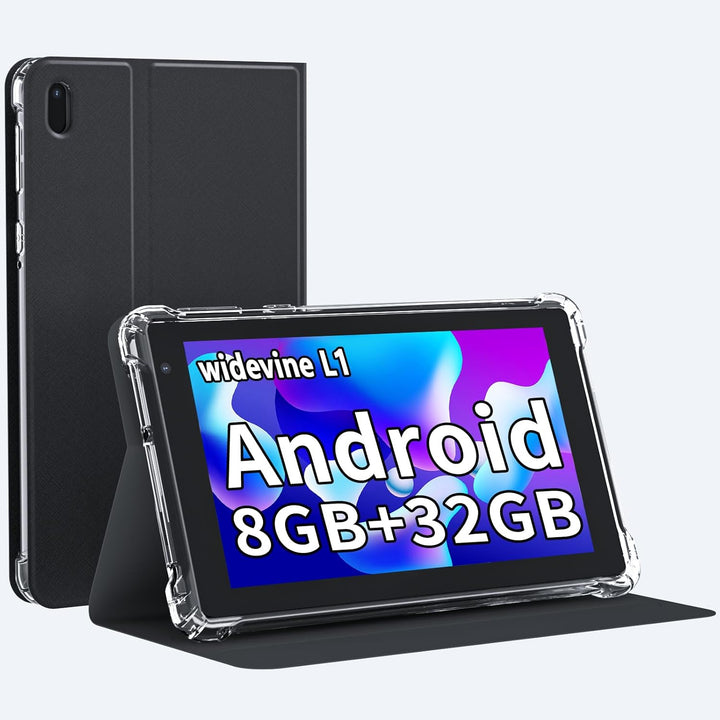 Tablet Android de 7 pulgadas con funda, procesador de cuatro núcleo...