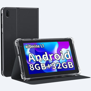 Tablet Android de 7 pulgadas con funda, procesador de cuatro núcleo...