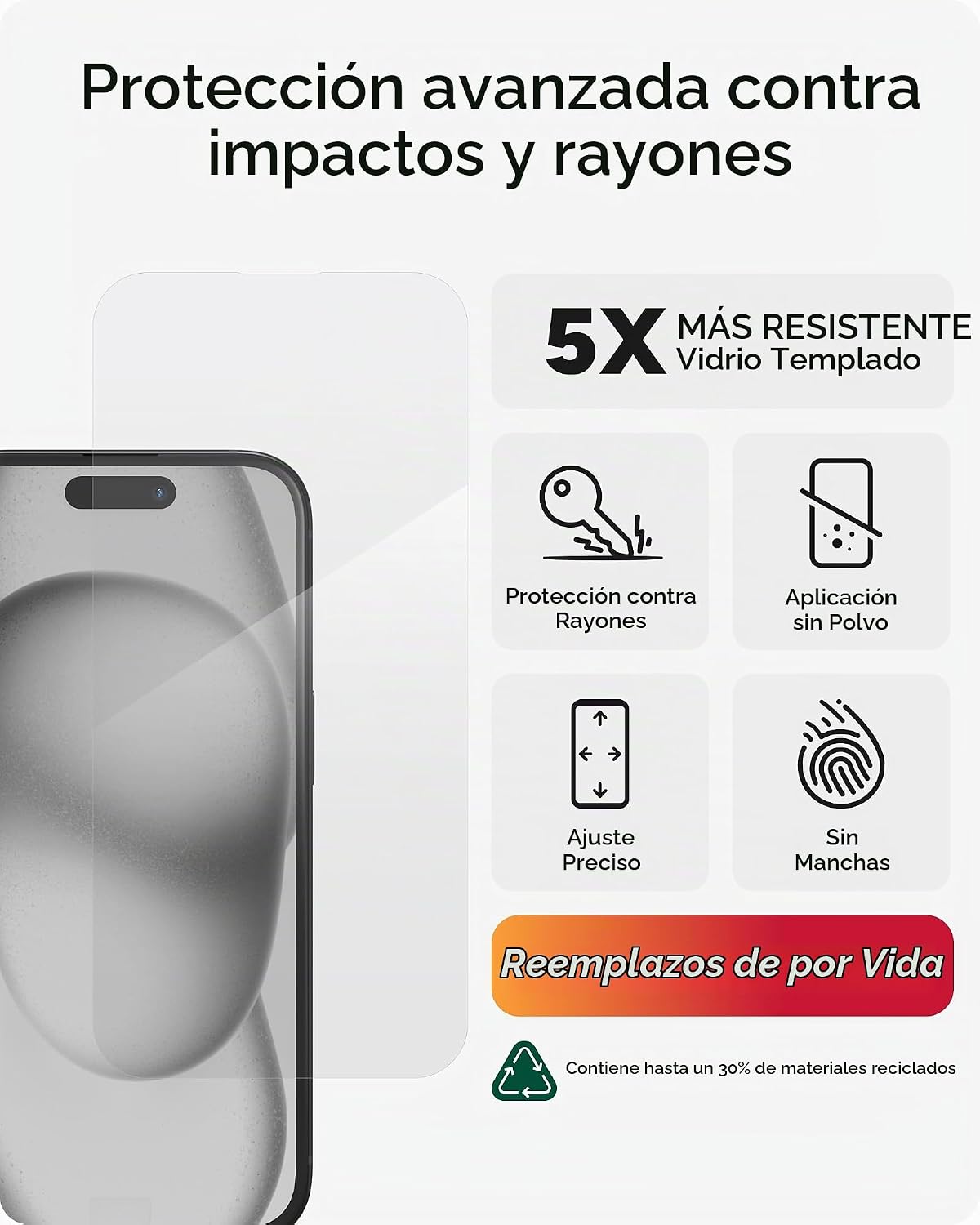 ZAGG Protector de pantalla Glass Elite para iPhone 15