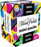 Hasbro Games Trivial Pursuit Mini Packs Multipack, divertidas preguntas de trivia para adultos y adolescentes a partir de 16 años, incluye 4 juegos con 4 décadas