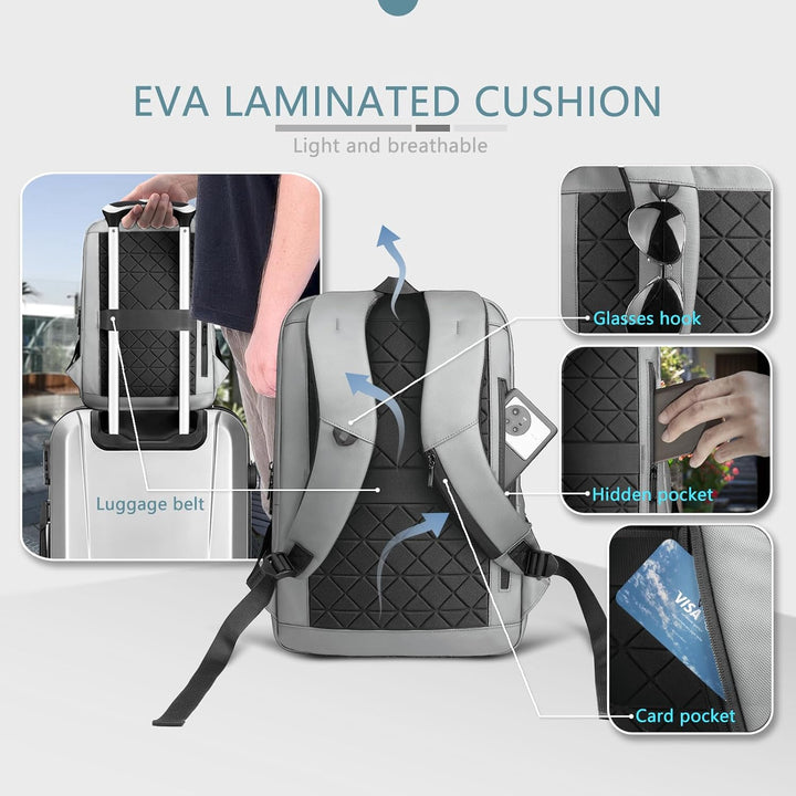 hk Mochila para laptop para hombres con puerto de carga USB para ne...