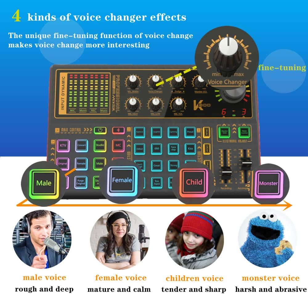 Conjunto de Equipo de Podcast sktome, Tarjeta de Sonido K300 con Mi...