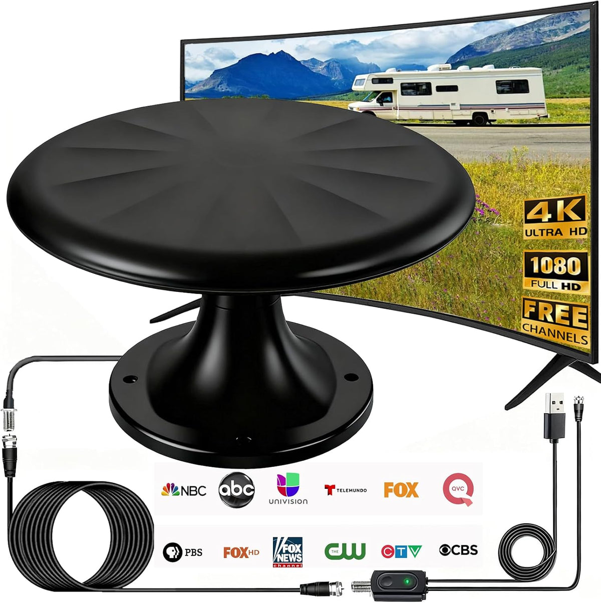 Antena de TV RV montada en el techo para cámper, recepción