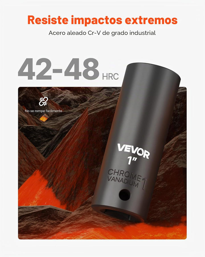 Vevor - Juego de 65 cubos de impacto con guía de 1\/2 pulgada, jueg...