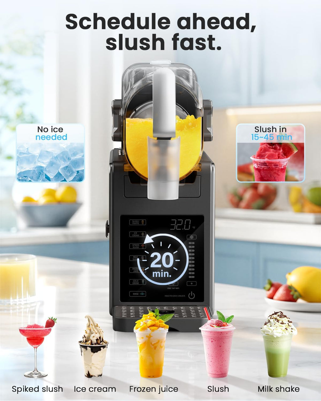 Máquina de granizado con control de aplicación WiFi, máquina de helados, 6