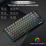 SOLAKAKA Teclado mecánico A75pro-ALL 75% con pantalla (gris degrada...