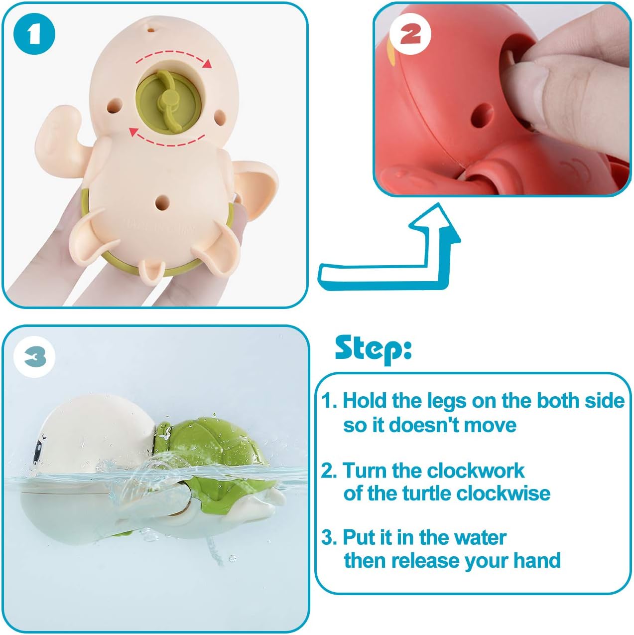 SEPHIX - Juguetes de baño a cuerda regalos para bebés