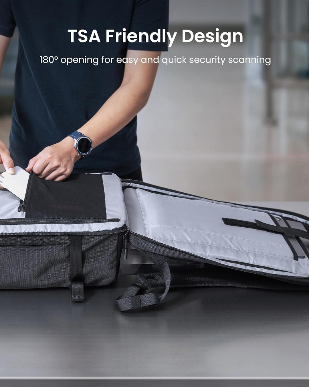 tomtoc Mochila de Viaje de 38L, Aprobada por TSA para Vuelos, Equip...