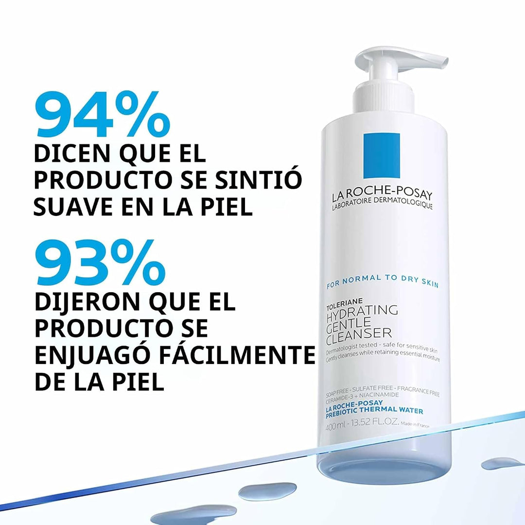 La Roche-Posay Toleriane - Limpiador facial suave e hidratante, lim...