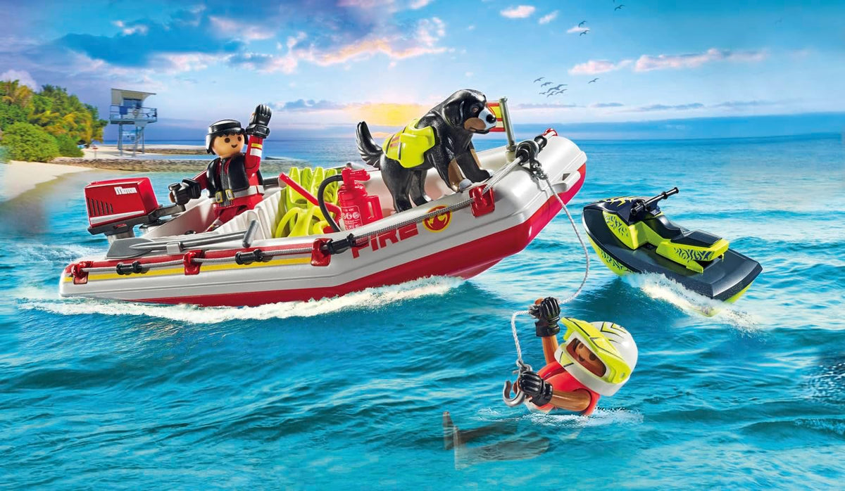 Playmobil Bote de Bomberos con Scooter Acuático