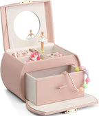 VLANDO 2 Layer Girls Musical Jewelry Box con Ballerina y Large Drawers