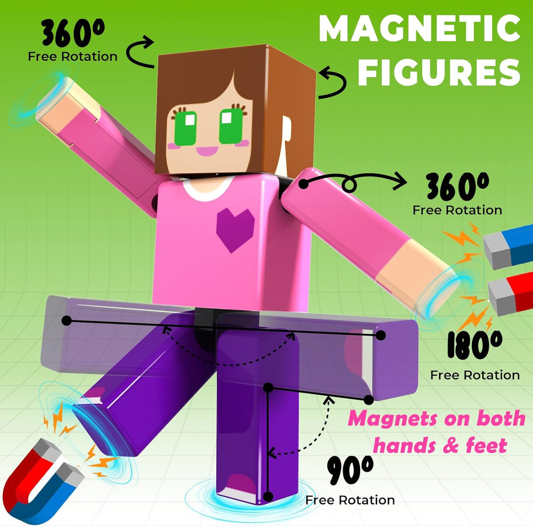210 bloques magnéticos, bloques de construcción magnéticos para niñ...
