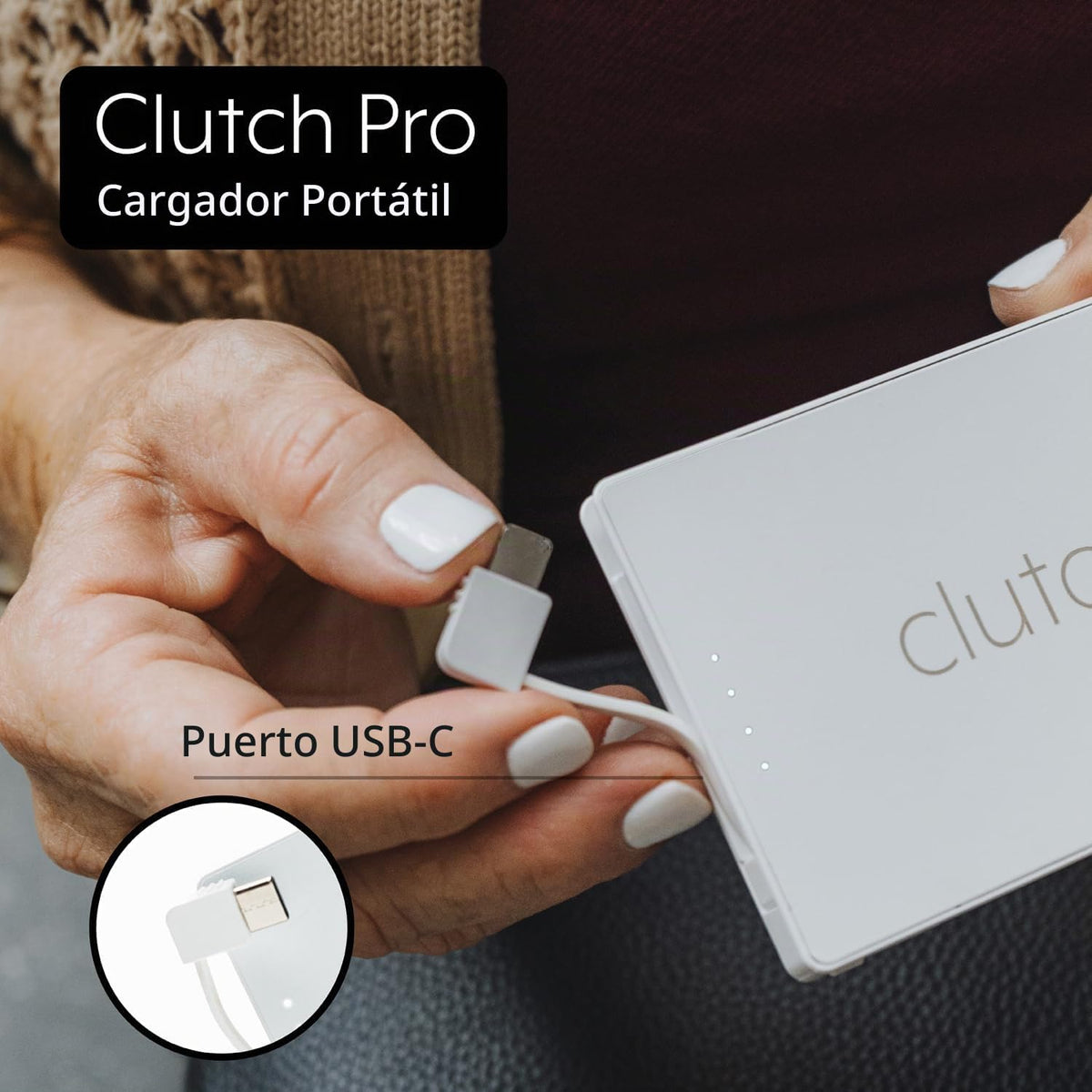 Clutch - Cargador portátil Pro USB-C - Compatible con dispositivos iPhone 15, 16 y Android