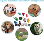 LEGEND SANDY Paquete de juguetes de peluche chirriantes para cachorros, juguetes masticables pequeños para cachorros, 12 juguetes para perros a granel con chirriantes, lindo juguete suave para