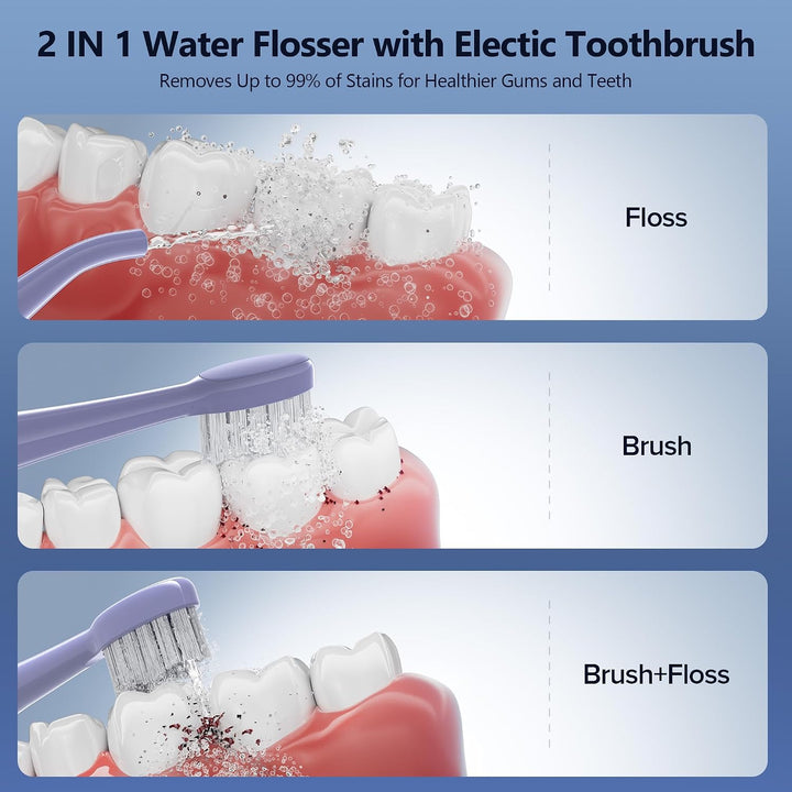 Benhip Cepillo de dientes eléctrico con hilo dental de agua combina...