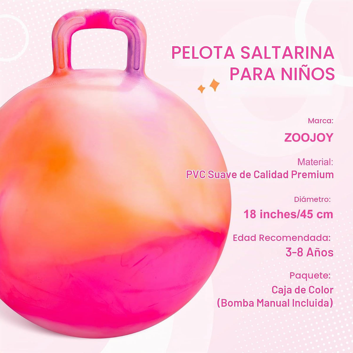 Bola de tolva para niños de 3 a 8 años | Bola hinchable de 18