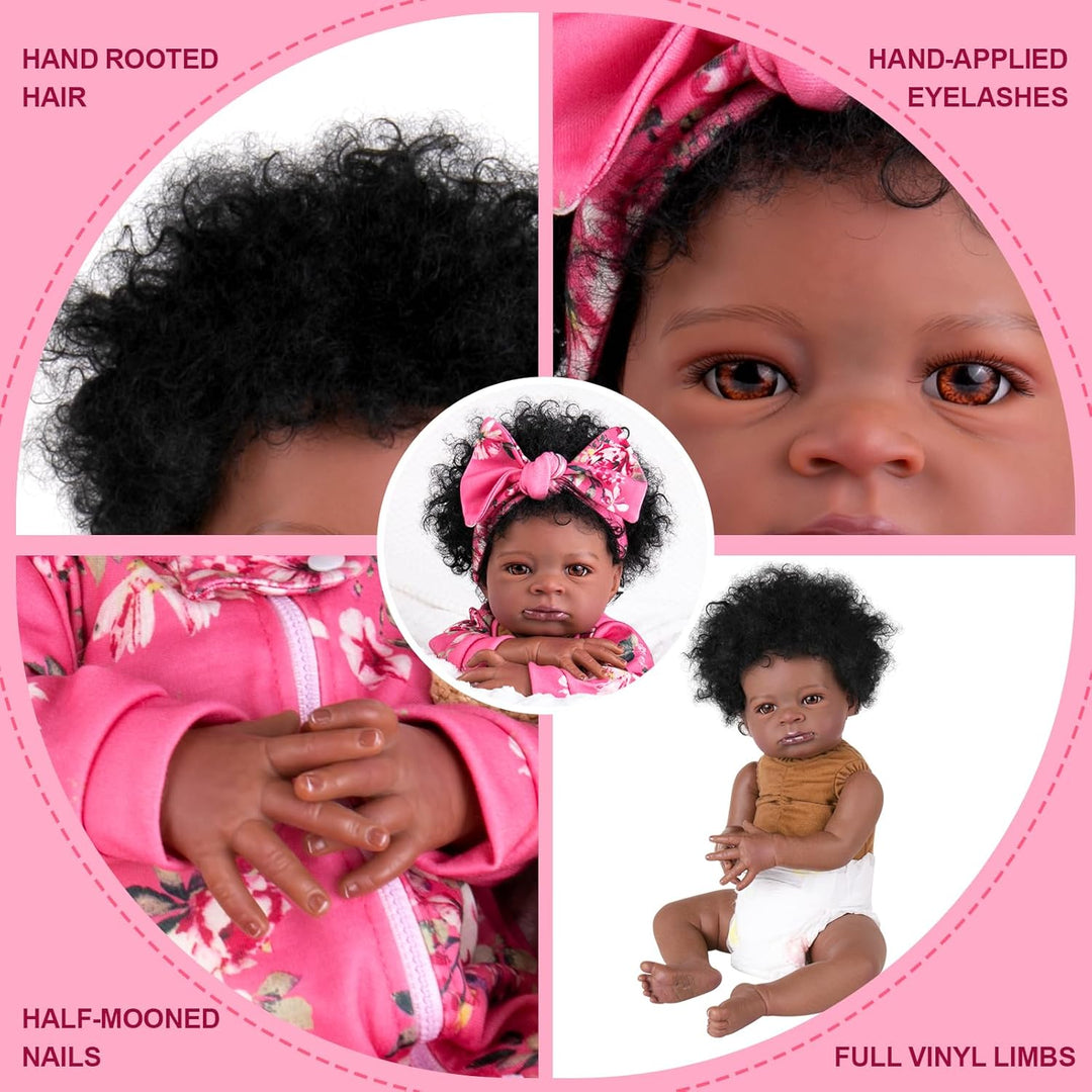 Aori Reborn Baby Dolls Black Girl - Muñeca recién nacida realista a...