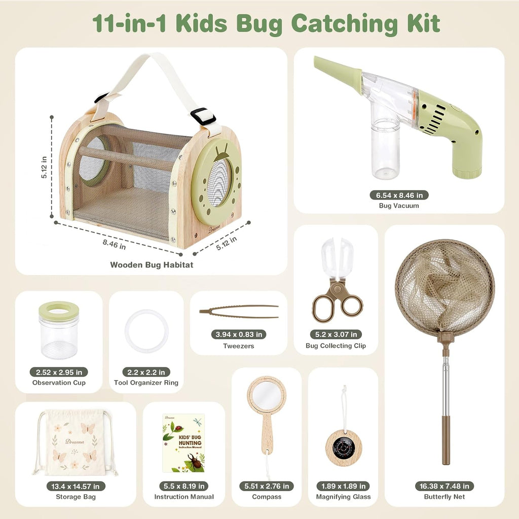 Dreamon Kit de captura de insectos para niños, 11 piezas de juguetes de