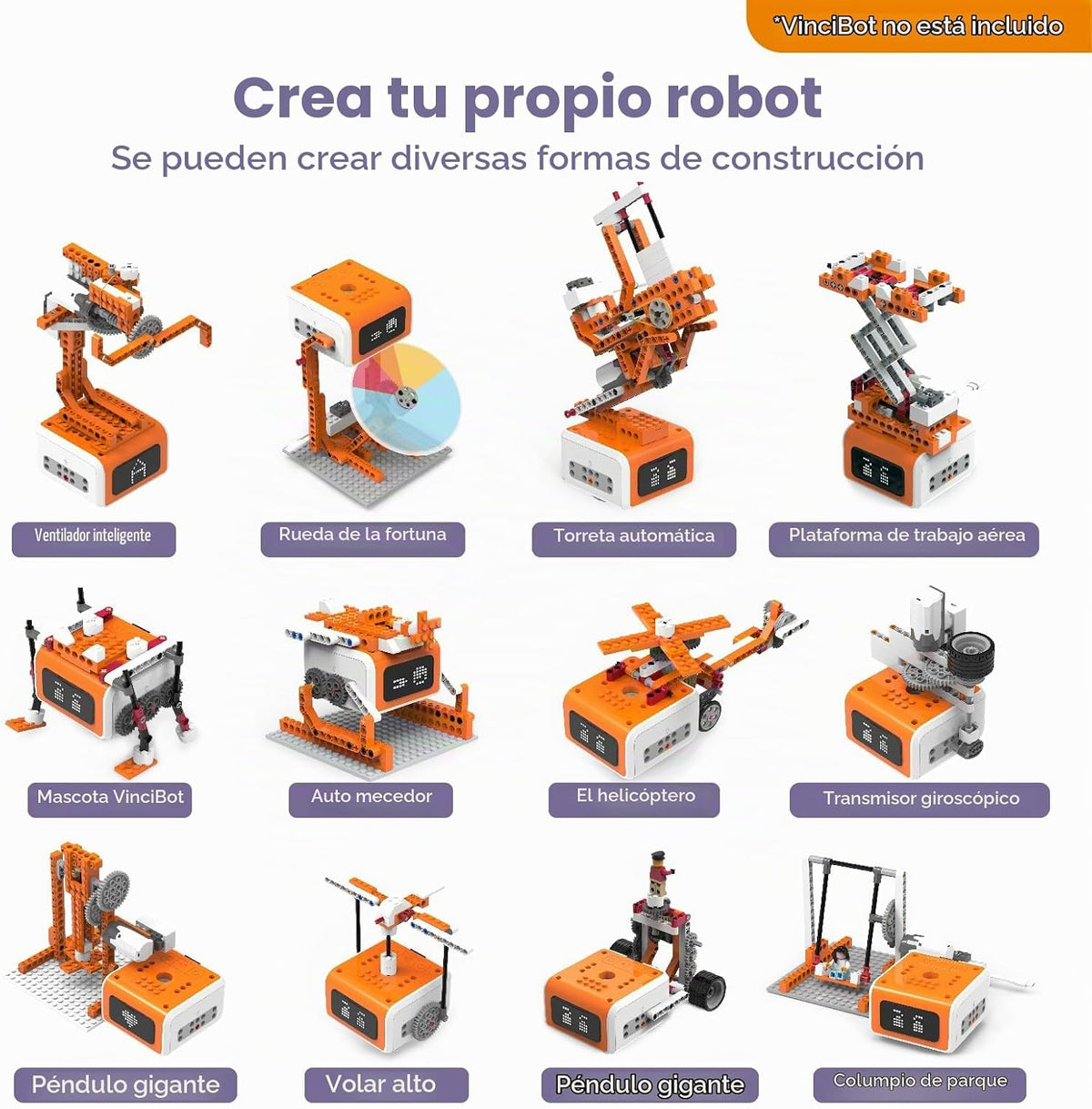 Creator Kit para VinciBot, 434+ Piezas Set de Construcción STEM Edades 8-12