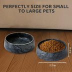 SAMAH Cuenco de mármol negro para perros, antideslizante y sin vuelcos, plato de piedra grande con peso, cuenco de agua de mármol natural para perros, fácil de limpiar, regalos para amantes de gatos y