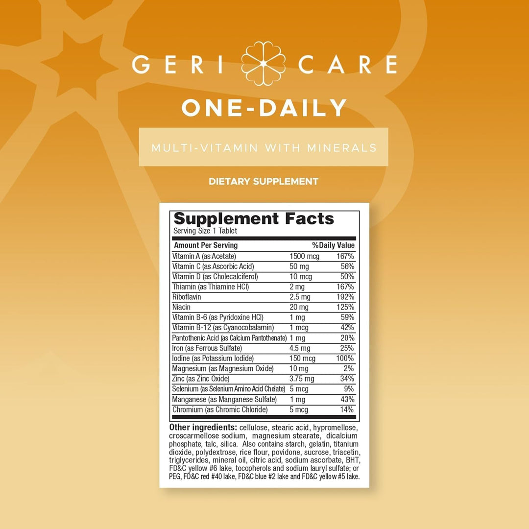 GeriCare Multivitaminas con minerales de un día (100 tabletas) Supl...