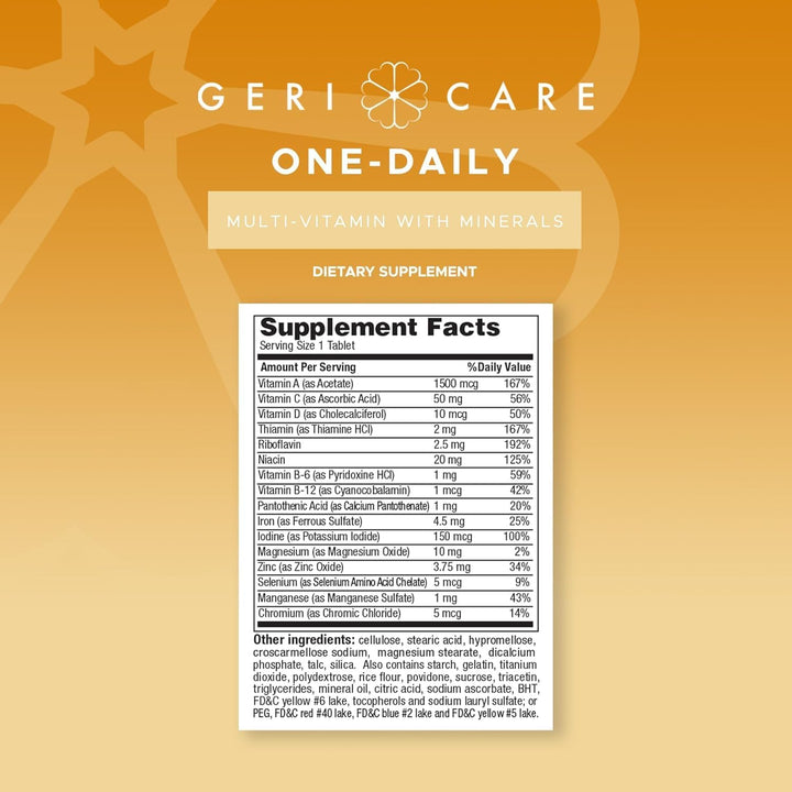 GeriCare Multivitaminas con minerales de un día (100 tabletas) Supl...