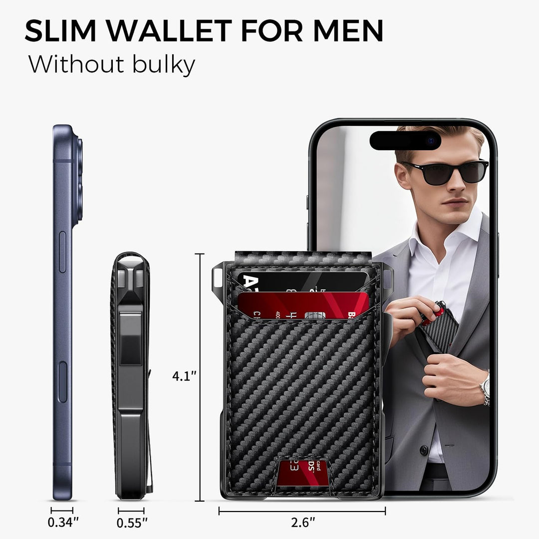RUNBOX Cartera minimalista para hombre con capacidad para 14 tarjet...