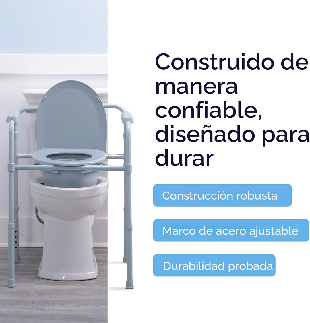Drive Medical Inodoro de acero plegable portátil