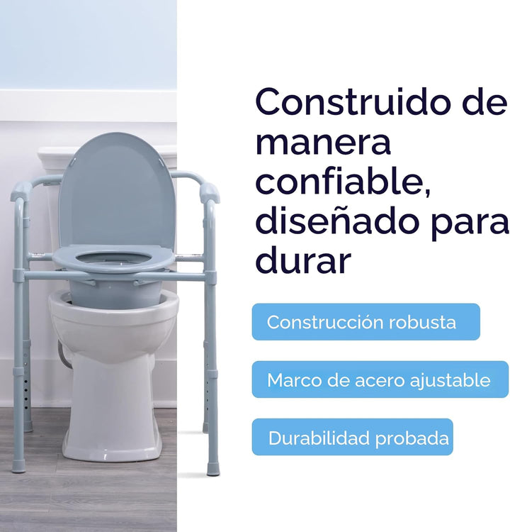 Drive Medical Inodoro de acero plegable portátil