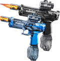 Paquete de 2 pistolas de agua eléctricas grandes para niños, pistola eléctrica automática con iluminación, pistola de agua de alcance de 40 pies, juguete de regalo para piscina al aire libre