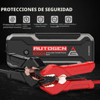 AUTOGEN - Arrancador de batería portátil de 6000 A, motor diésel de gasolina y 10.0 L, batería de arranque y caja de salto con salida de CC de 12 V y funda de EVA