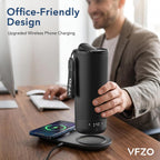 Taza de viaje con calefacción con control de temperatura, taza de café autocalentable inteligente de 20 onzas, pantalla LED controlada por aplicación, juegos de café mantenidos a una temperatura constante durante 4-10 horas (negro, 20 onzas)