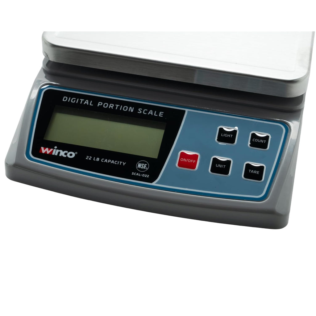 Winco Báscula digital transparente para porciones de 6 1/2"