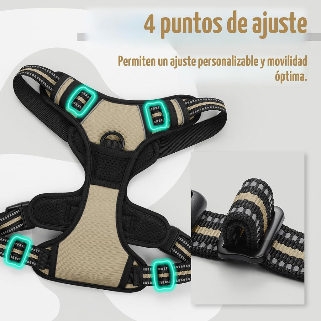 rabbitgoo Arnés para perro, sin tirones para perros grandes con 2 clips