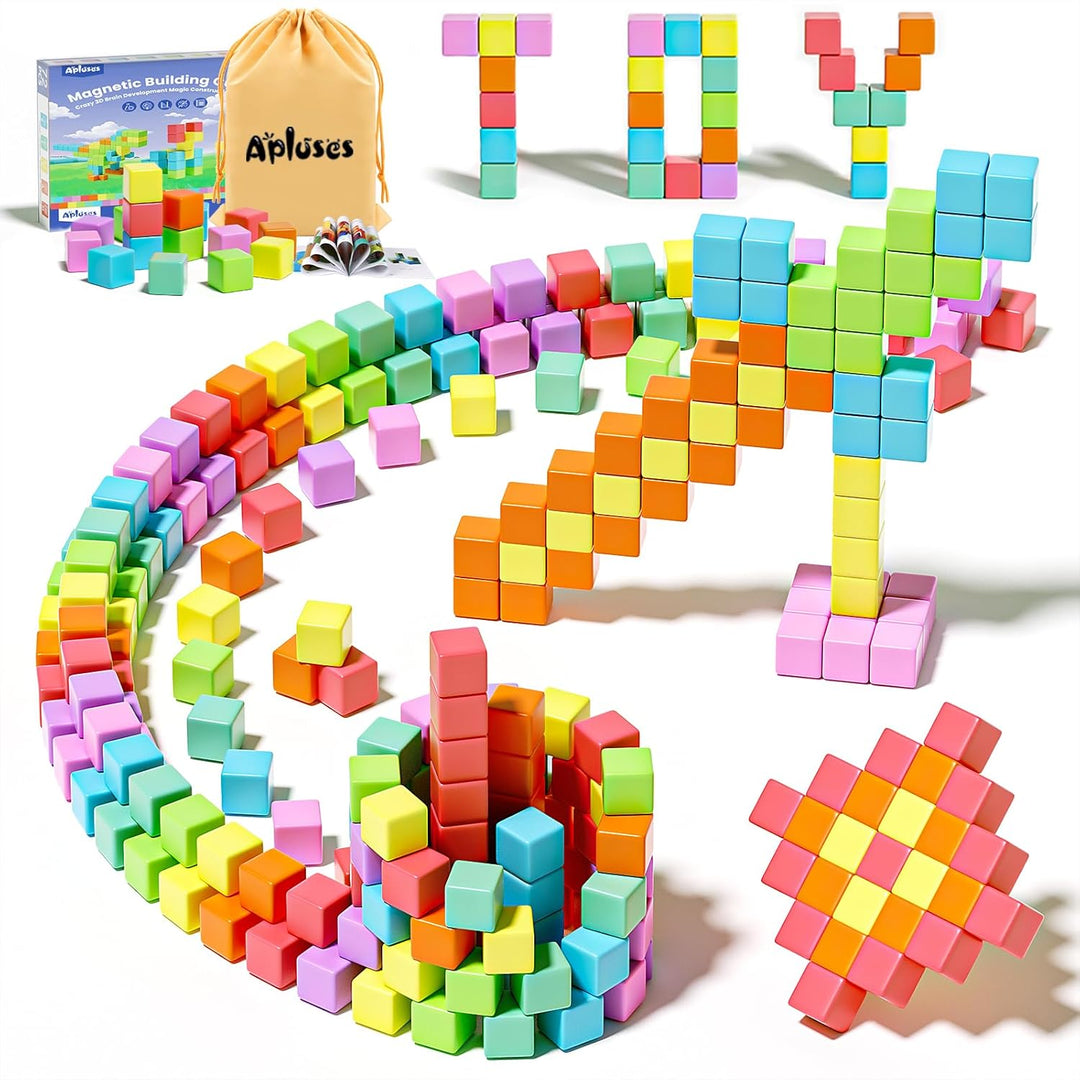 Bloques magnéticos, cubos de construcción magnéticos para niños peq...